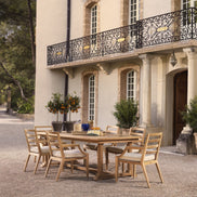 Masă dining de exterior Bell Rive, tec natural