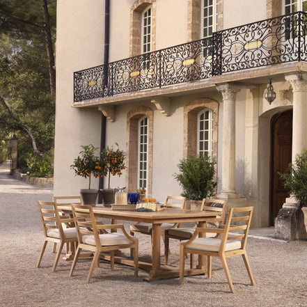 Masă dining de exterior Bell Rive, tec natural