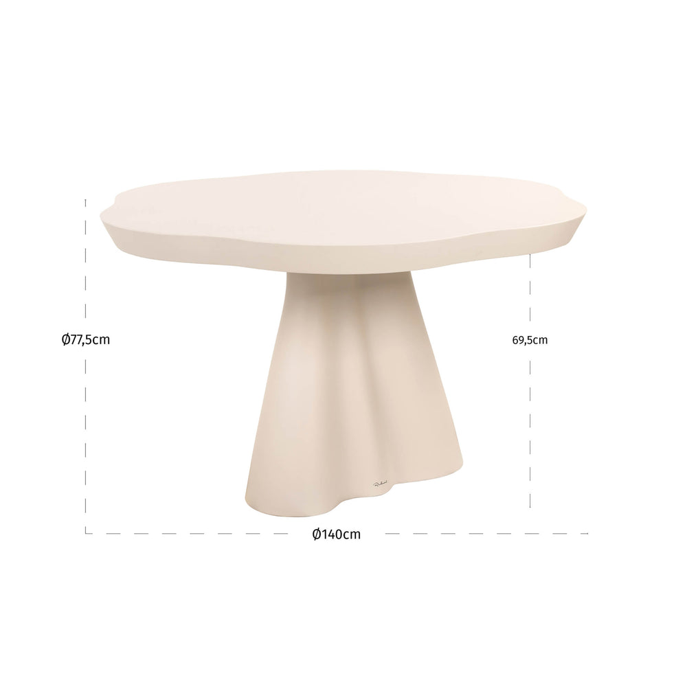 Masă dining de exterior Urban Bloom, sandstone, 140 x 140 cm