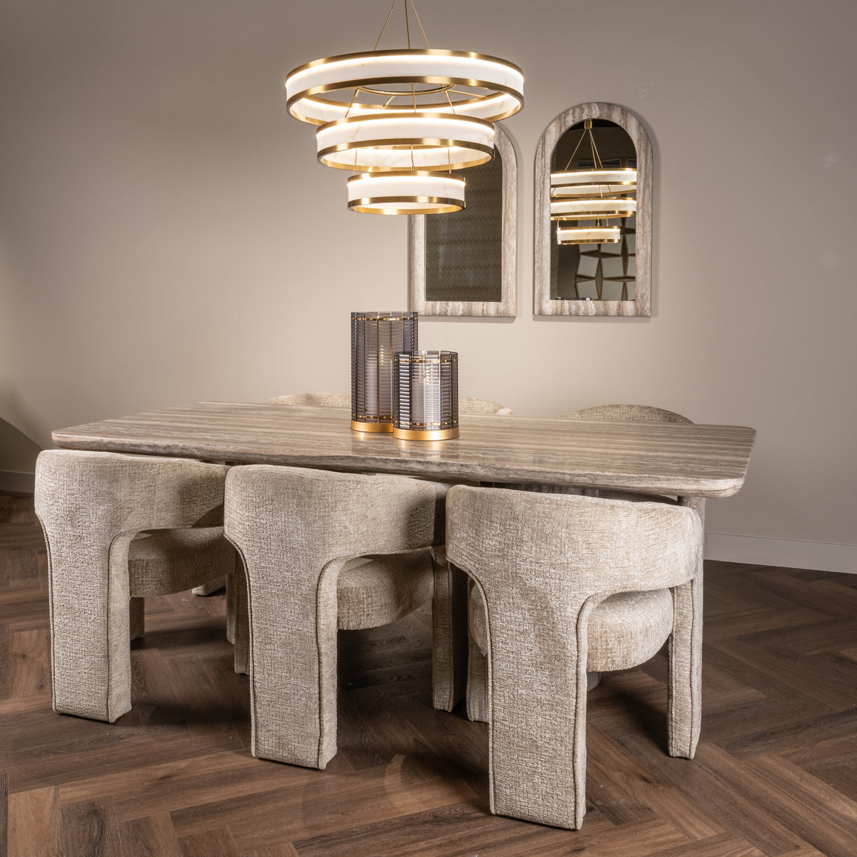 Masă dining Dulce, gri, 225 cm (denizly) – ambient