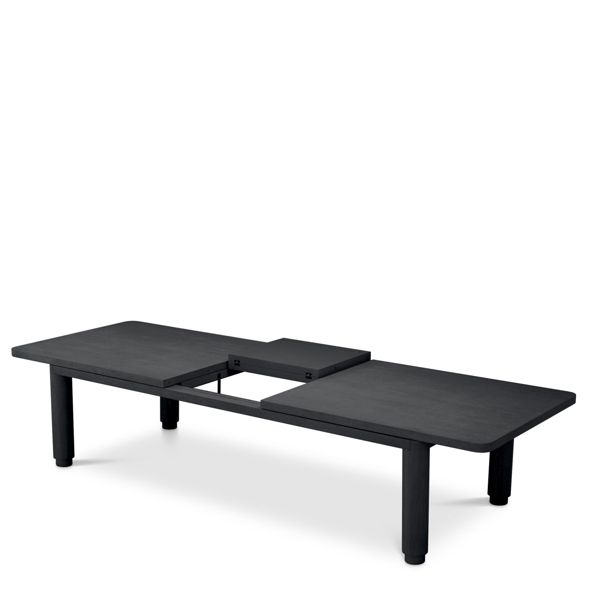 Masă dining extensibilă Atelier L, furnir de stejar gri cărbune