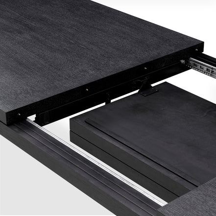 Masă dining extensibilă Atelier S, furnir de stejar gri cărbune