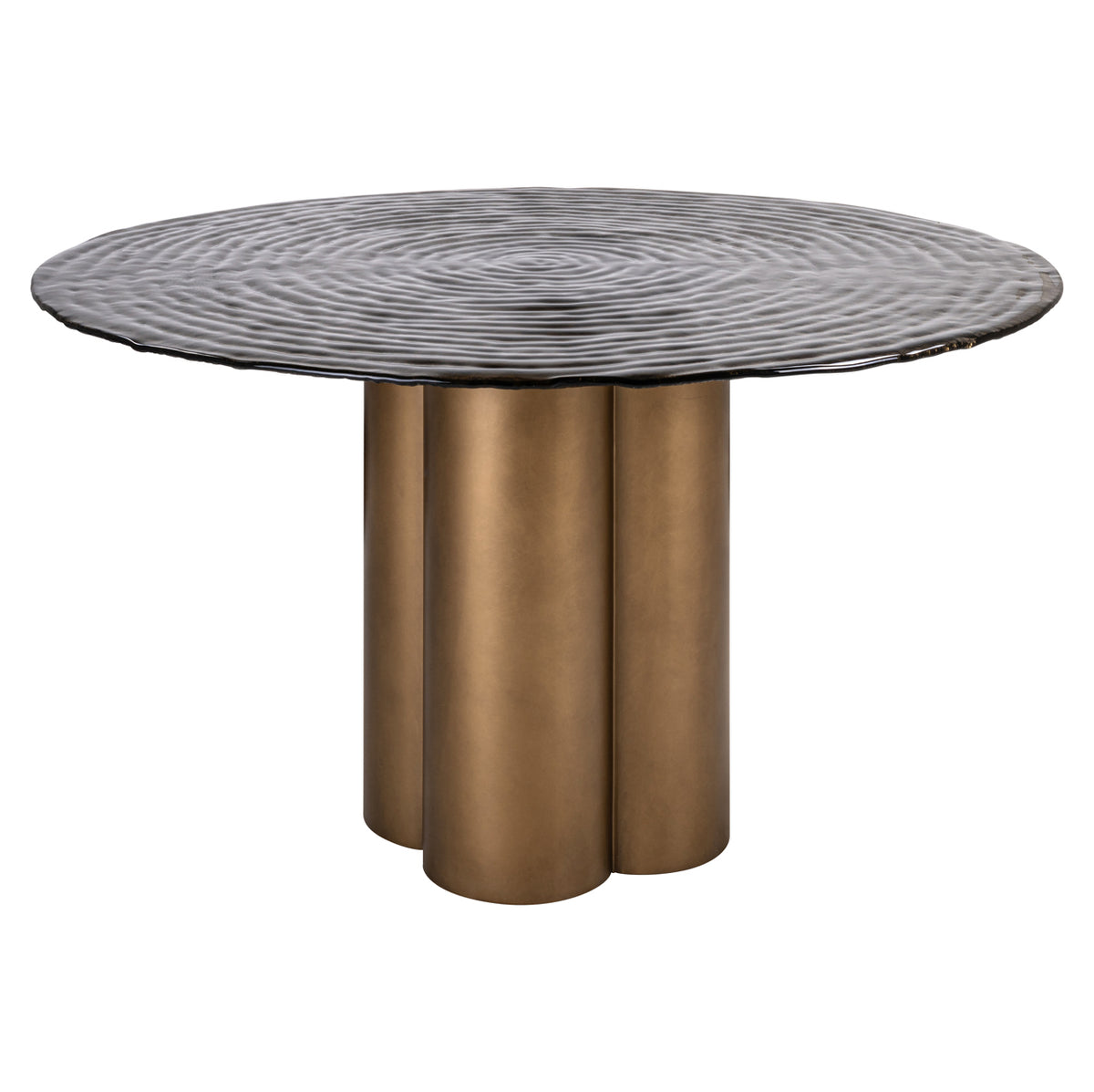 Masă dining Glastonburry, auriu antichizat, Ø 135 cm
