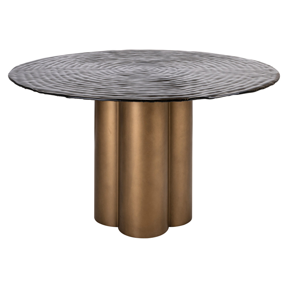 Masă dining Glastonburry, auriu antichizat, Ø 135 cm