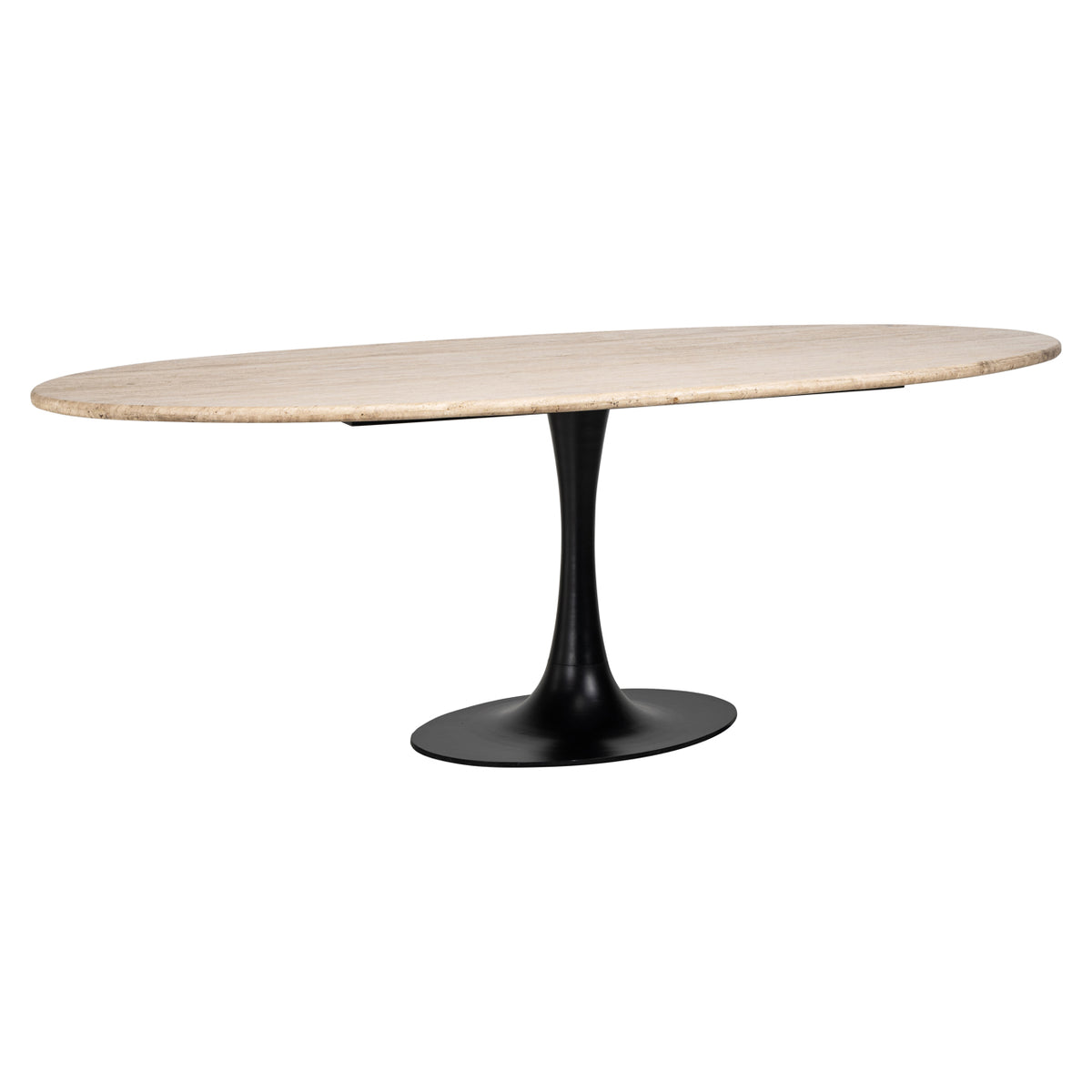 Masă dining Hampton, negru, oval, 230 cm