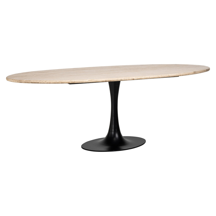 Masă dining Hampton, negru, oval, 230 cm