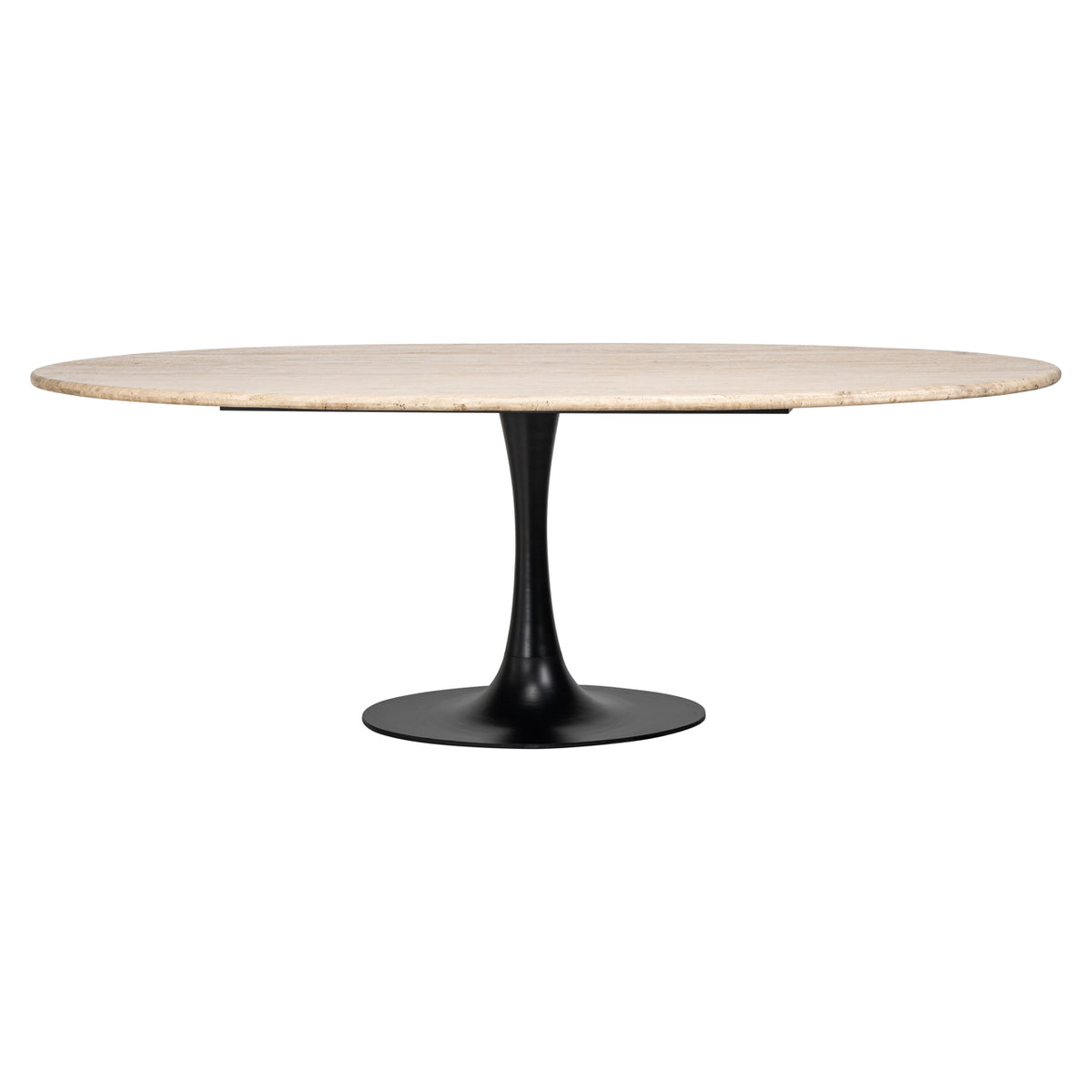 Masă dining Hampton, negru, oval, 230 cm