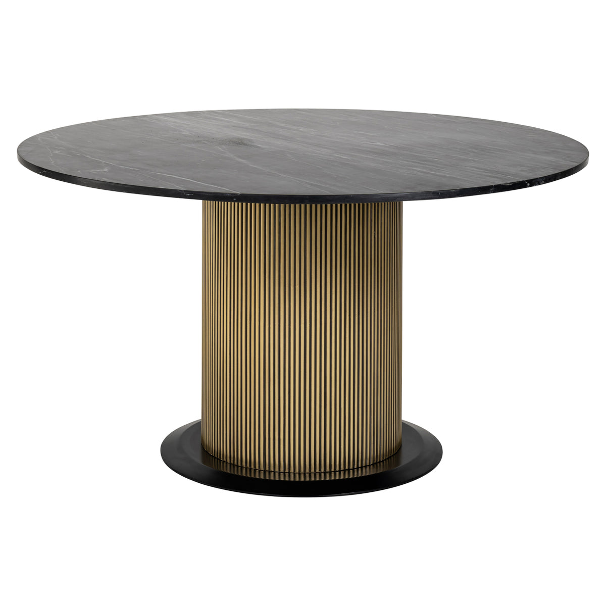 Masă dining Ironville, auriu, Ø 140 cm