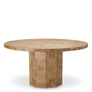 Masă dining Kingsgrove, furnir de mappa burl maro deschis