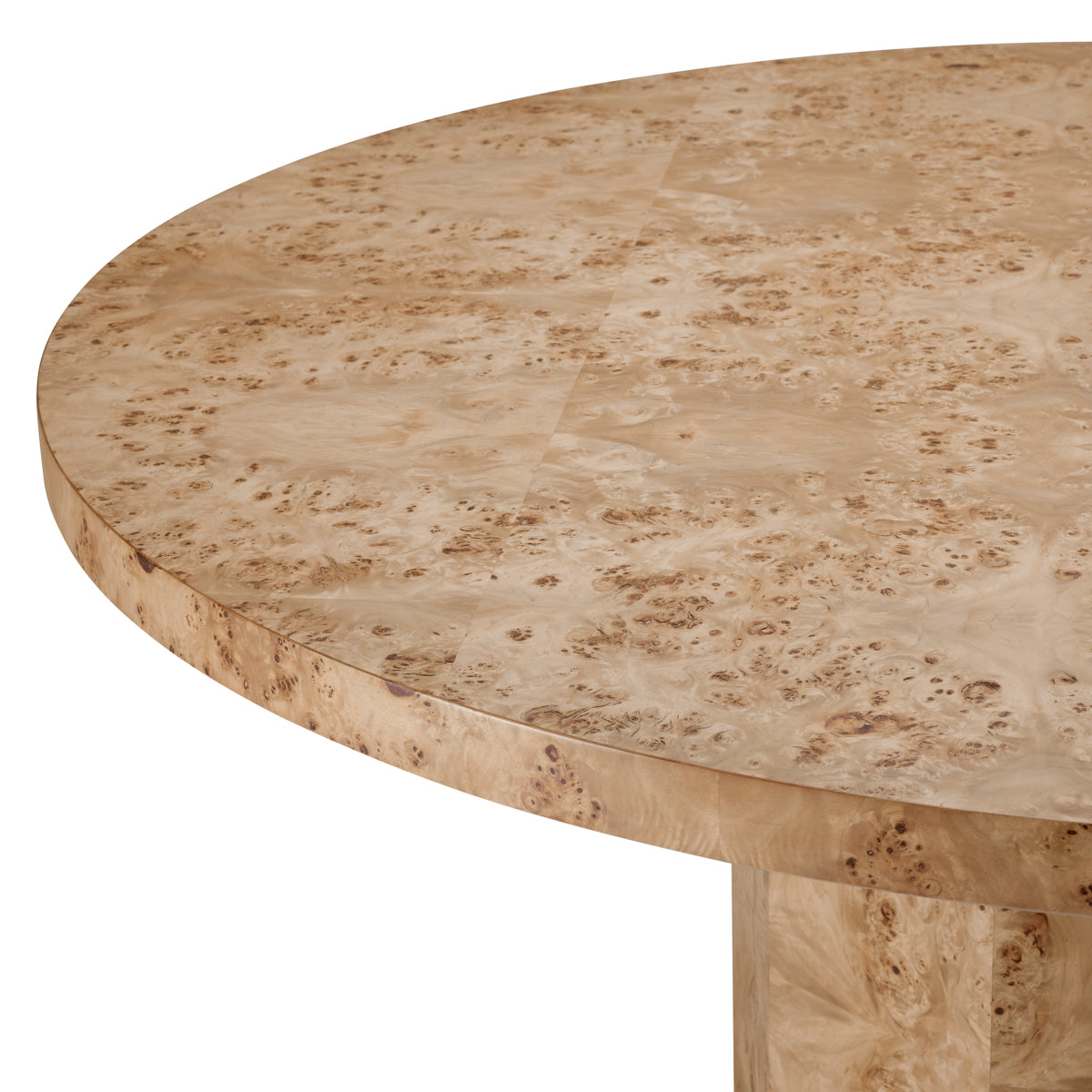 Masă dining Kingsgrove, furnir de mappa burl maro deschis