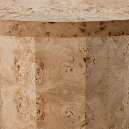 Masă dining Kingsgrove, furnir de mappa burl maro deschis