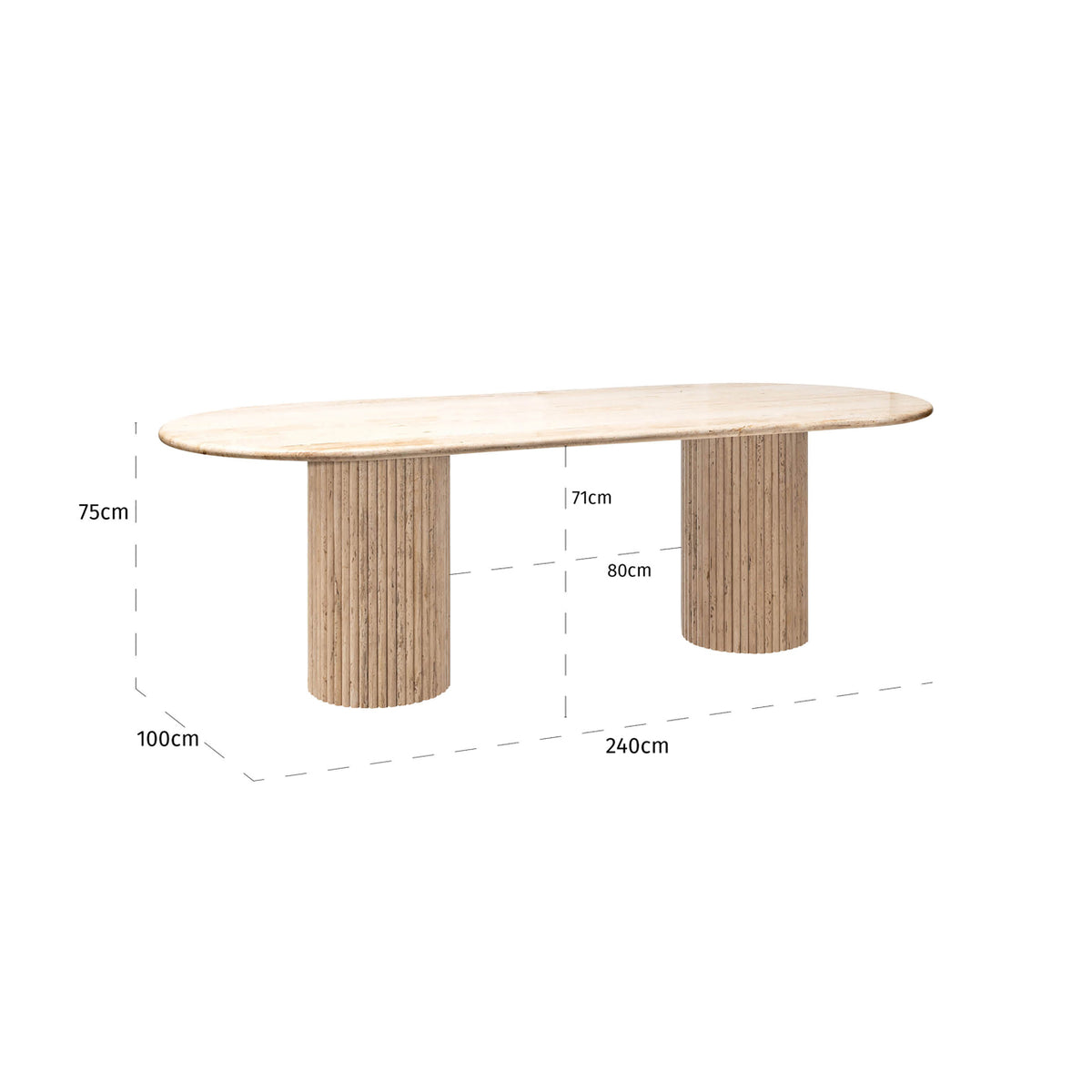 Masă dining La Cantera, bej, 240 cm