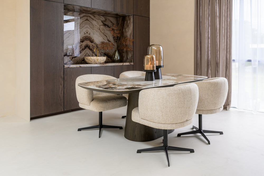 Masă dining Langford, maro, 200 cm – ambient