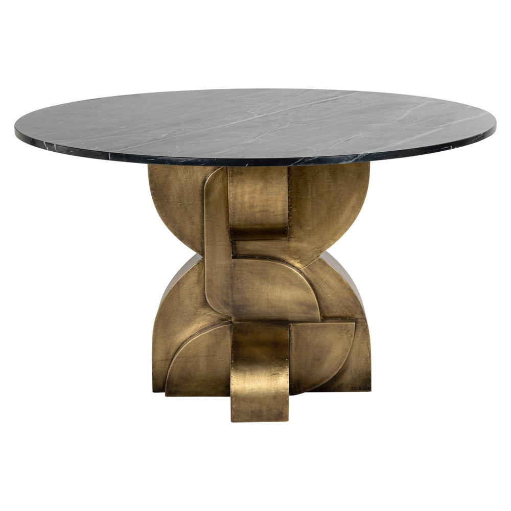Masă dining Maddox, negru/auriu, Ø 130 cm