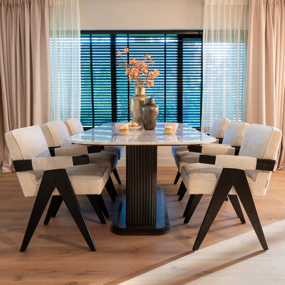 Masă dining Mayfield, maro, 230 cm – ambient