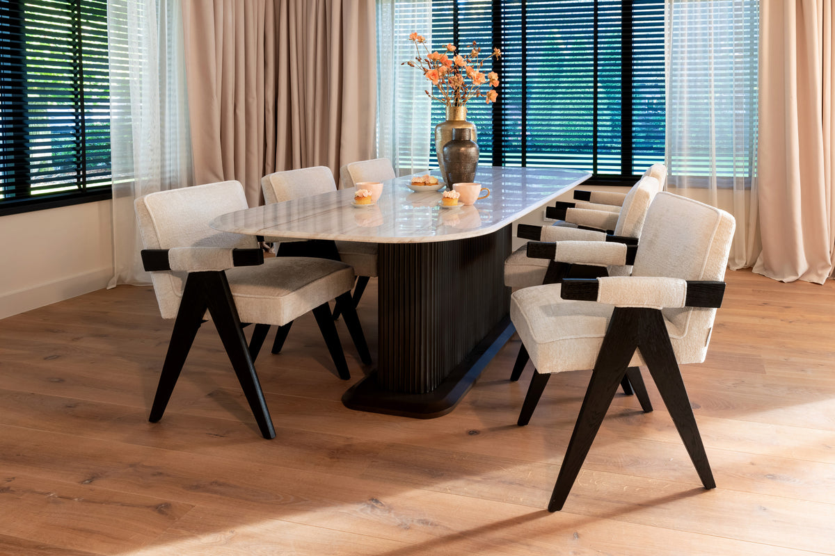 Masă dining Mayfield, maro, 230 cm – ambient