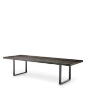 Masă dining Melchior, furnir de stejar cărbune, 300 cm