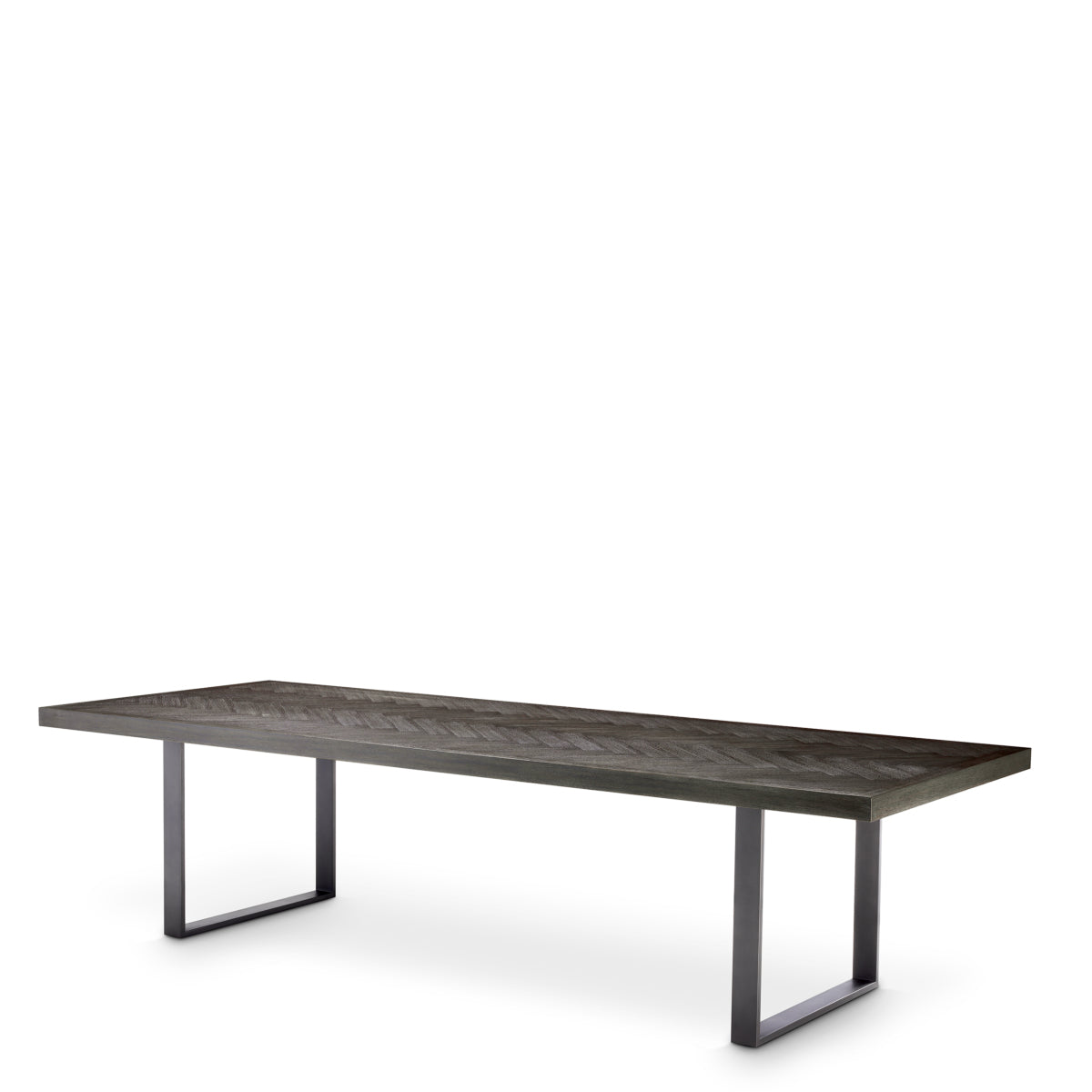 Masă dining Melchior, furnir de stejar cărbune, 300 cm