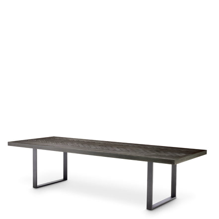 Masă dining Melchior, furnir de stejar cărbune, 300 cm