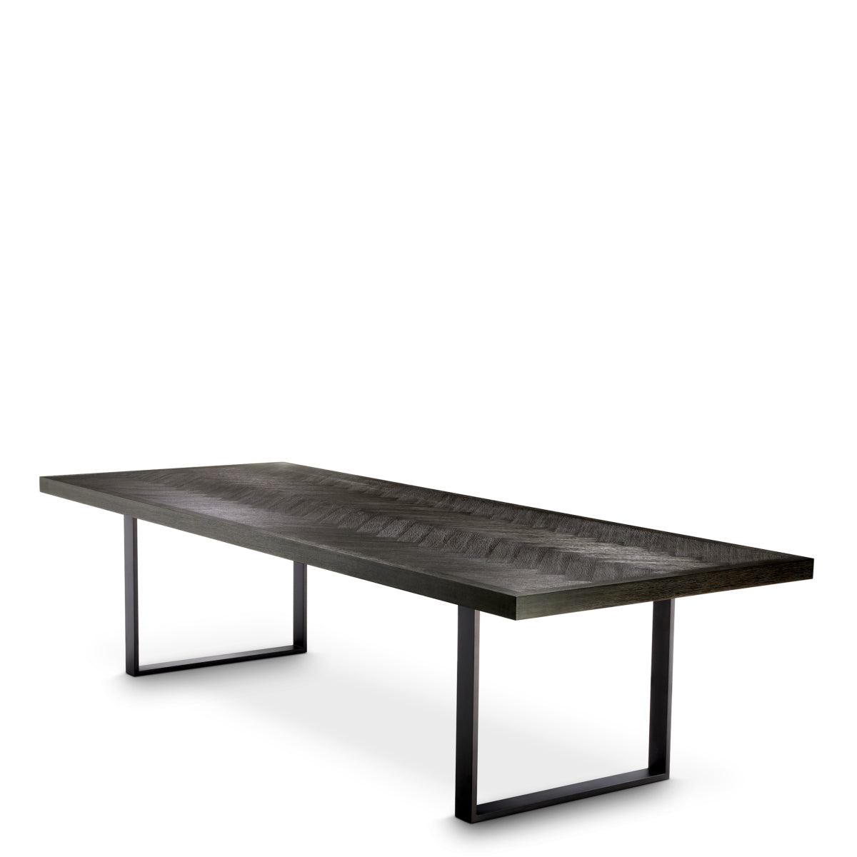 Masă dining Melchior, furnir de stejar cărbune, 300 cm