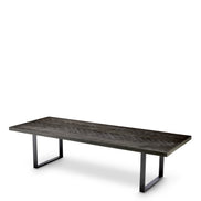 Masă dining Melchior, furnir de stejar cărbune, 300 cm