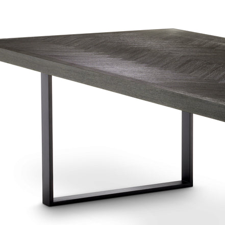 Masă dining Melchior, furnir de stejar cărbune, 300 cm