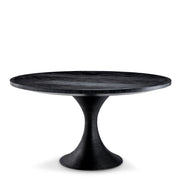 Masă dining Melchior rotundă, furnir de stejar cărbune