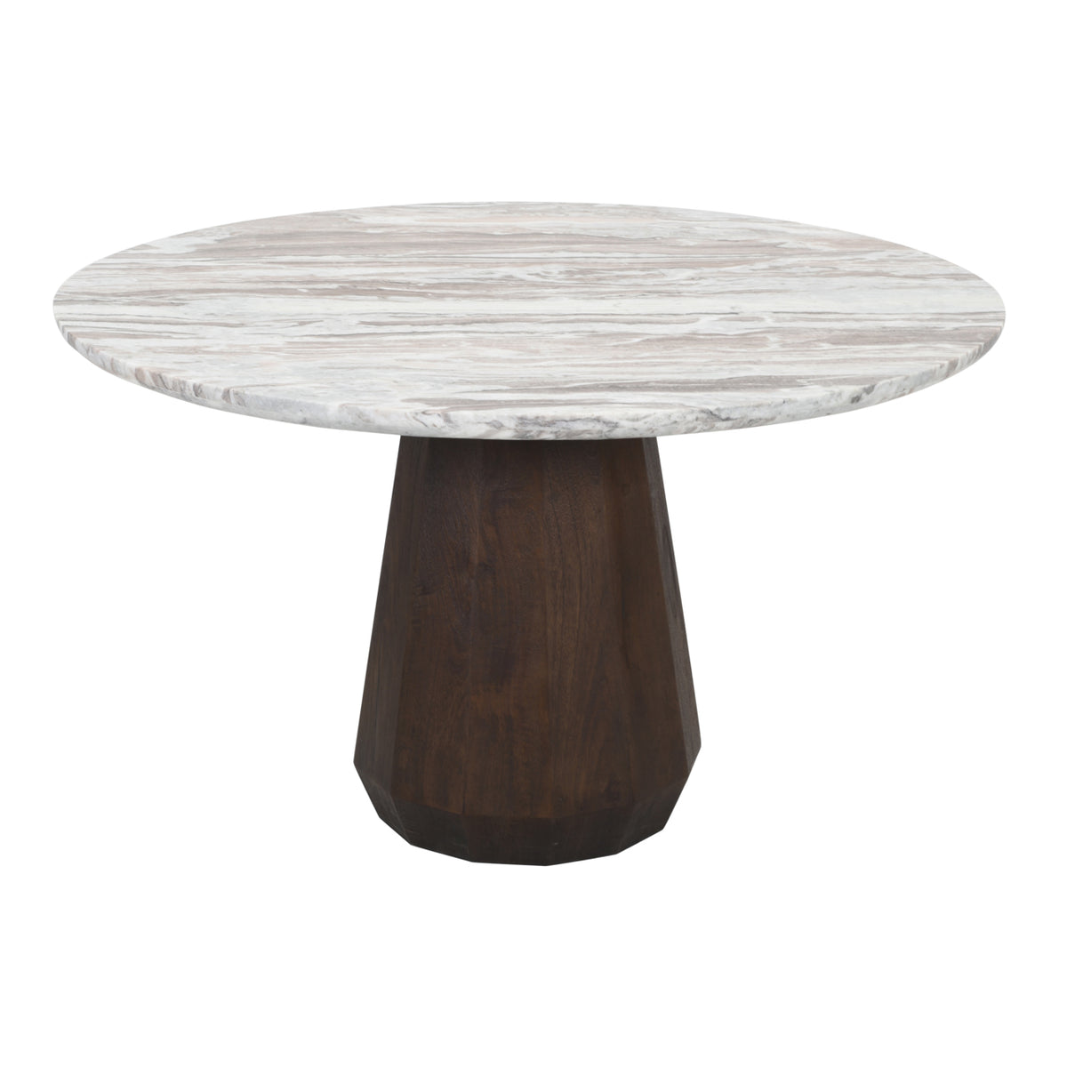 Masă dining Oberoy, Blush bej, Ø 130 cm