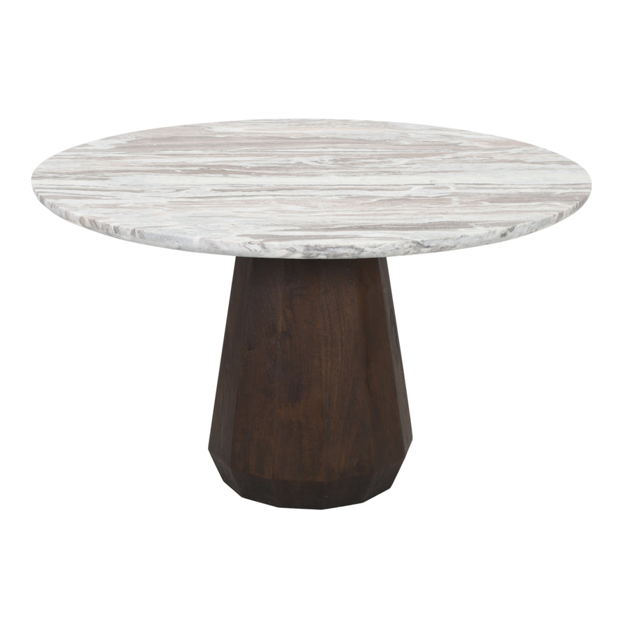 Masă dining Oberoy, Blush bej, Ø 130 cm