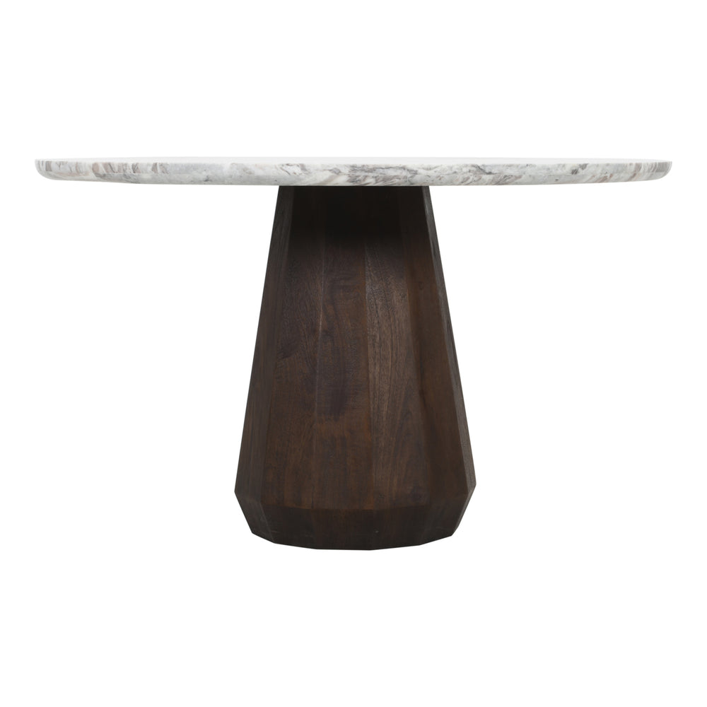 Masă dining Oberoy, Blush bej, Ø 130 cm