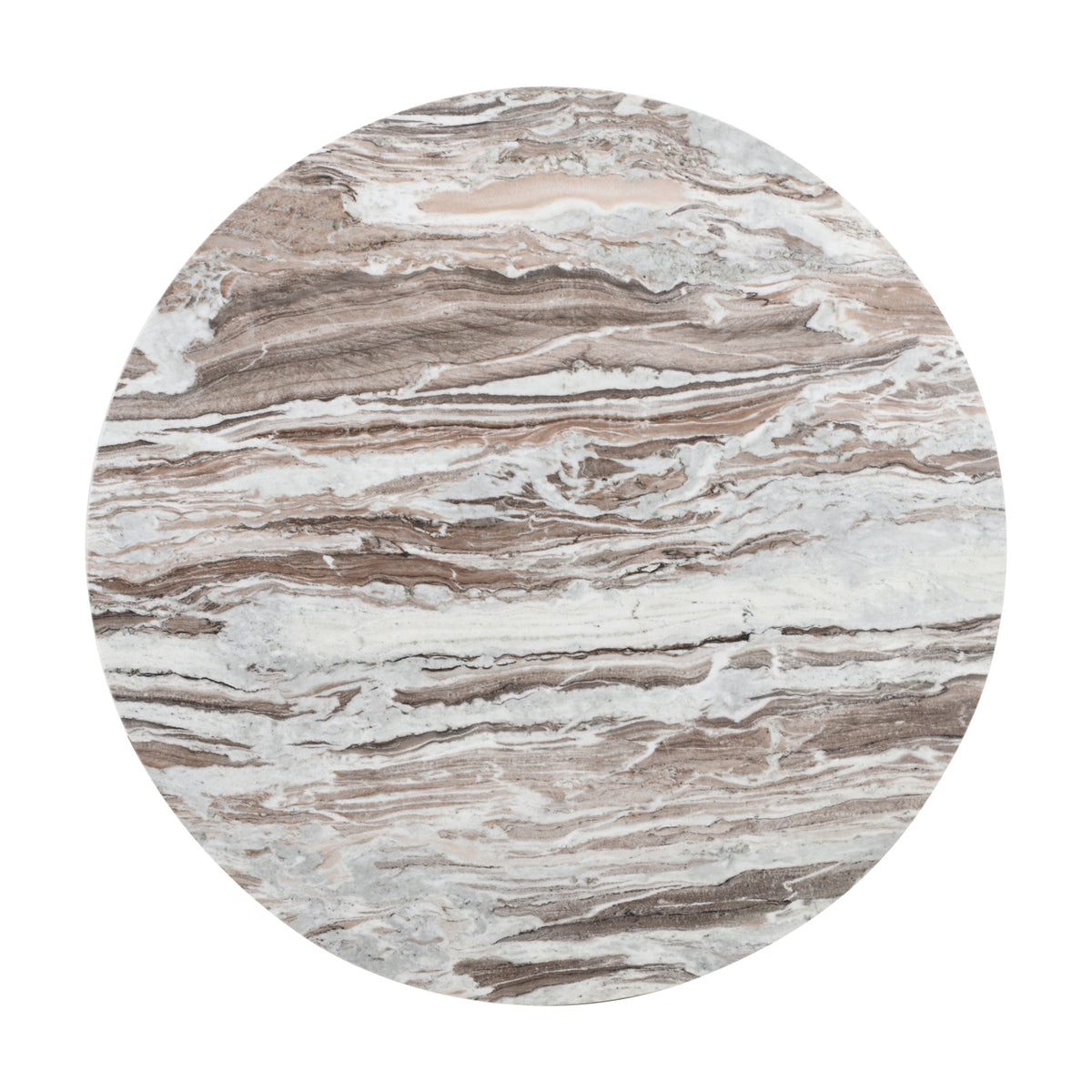 Masă dining Oberoy, Blush bej, Ø 130 cm