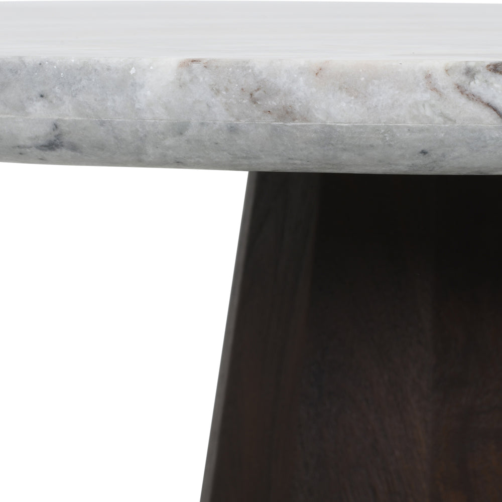 Masă dining Oberoy, Blush bej, Ø 130 cm