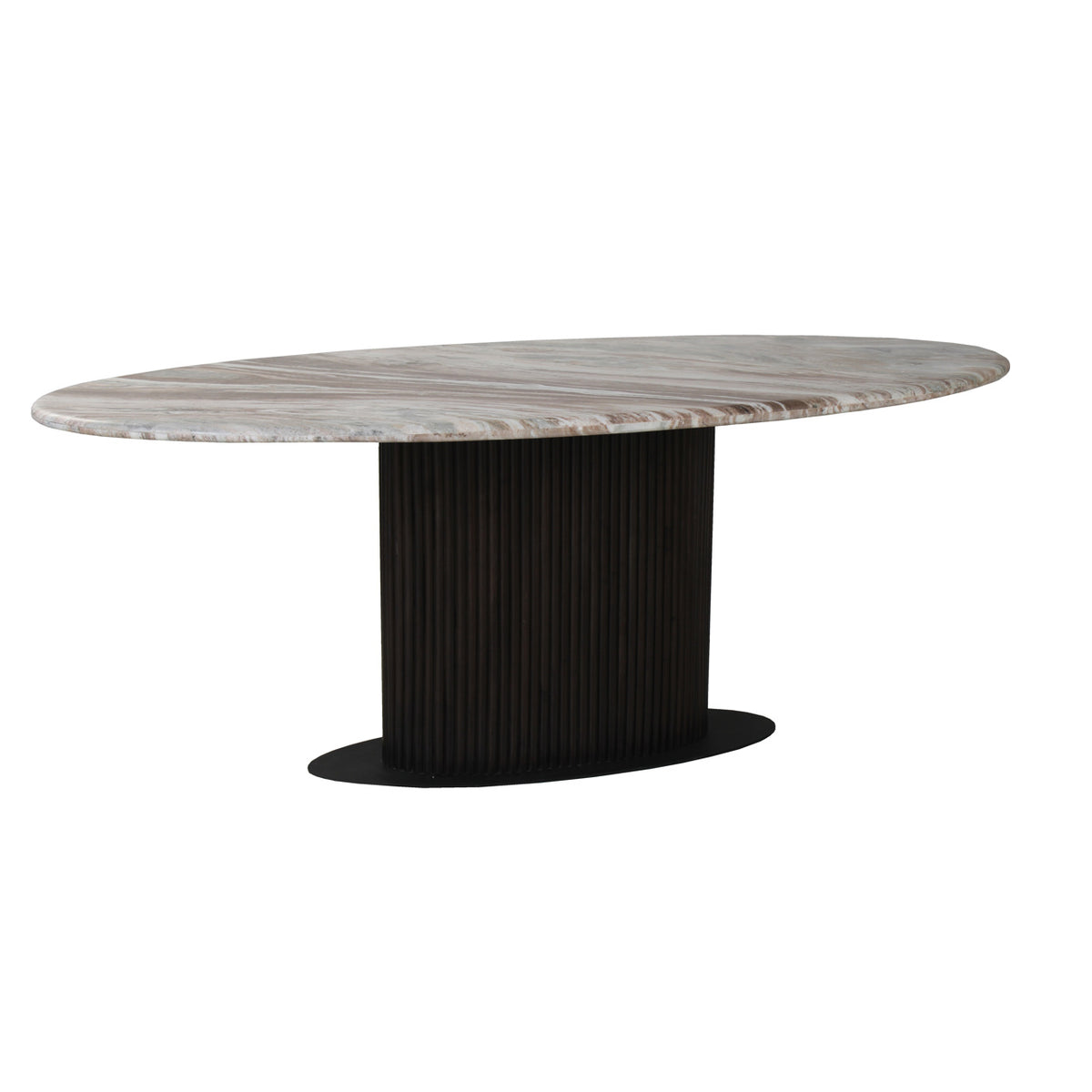 Masă dining Rashford, blush bej, oval, 200 cm