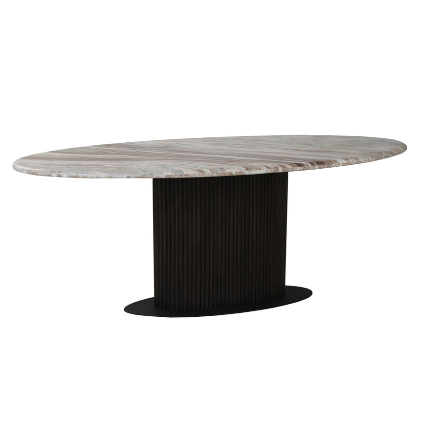 Masă dining Rashford, blush bej, oval, 200 cm