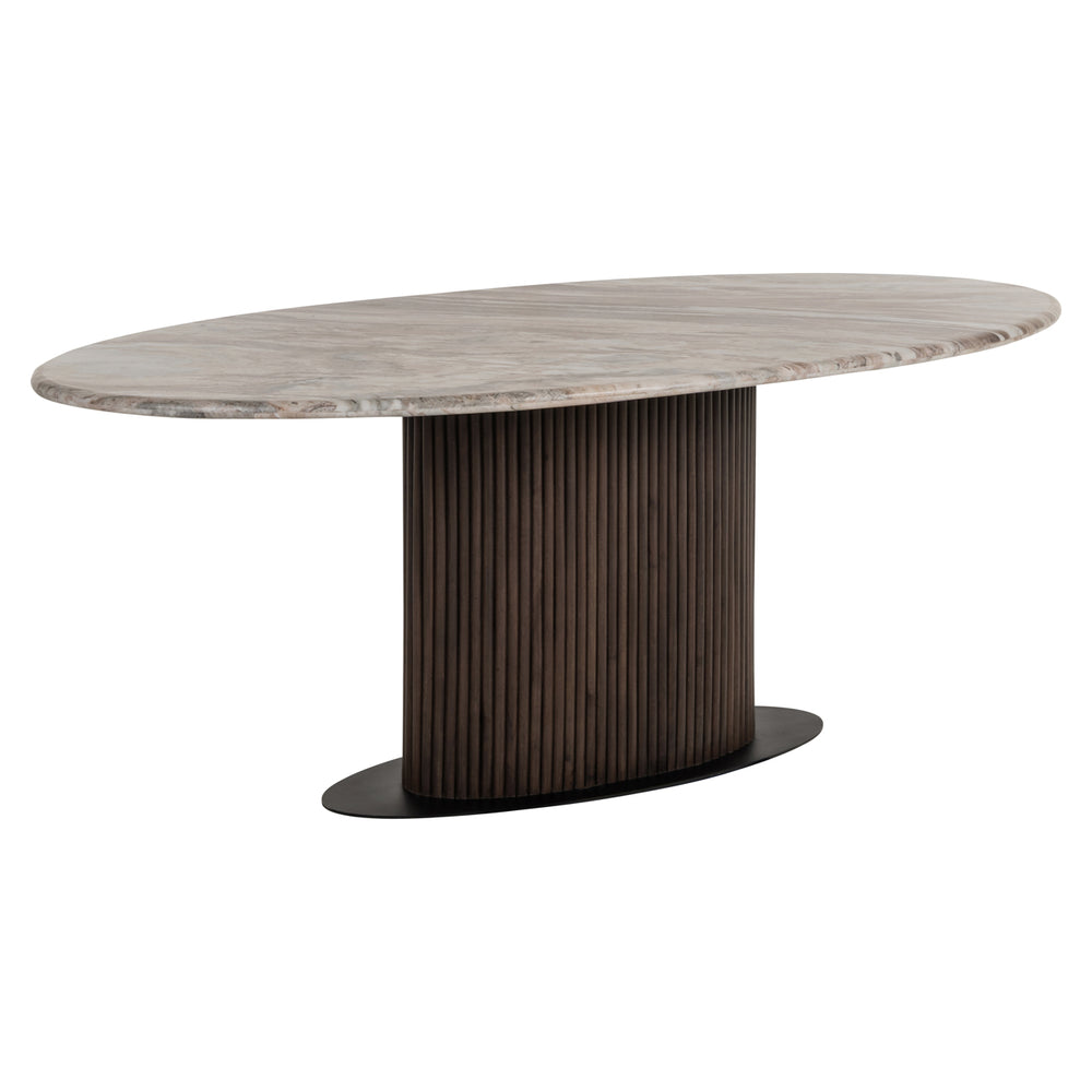 Masă dining Rashford, blush bej, oval, 200 cm