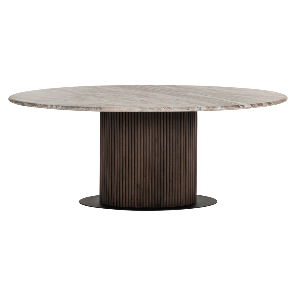 Masă dining Rashford, blush bej, oval, 200 cm