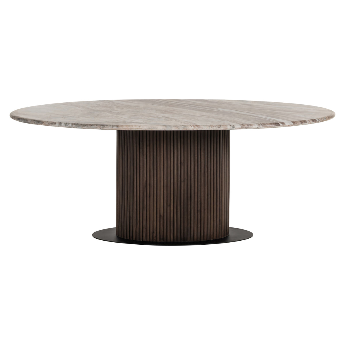 Masă dining Rashford, blush bej, oval, 200 cm
