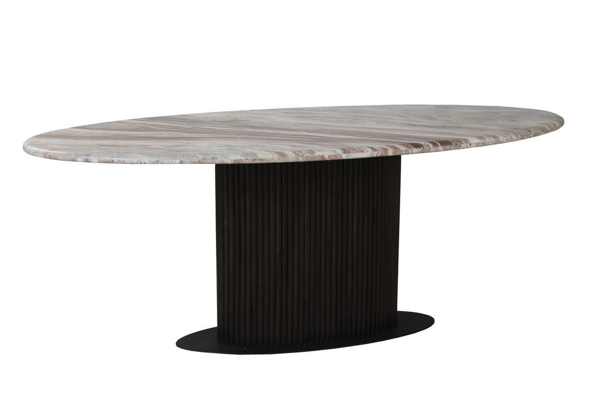 Masă dining Rashford, blush bej, oval, 200 cm