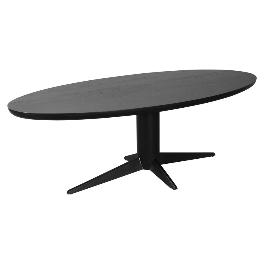 Masă dining Rayford, negru, ovală, 230 cm