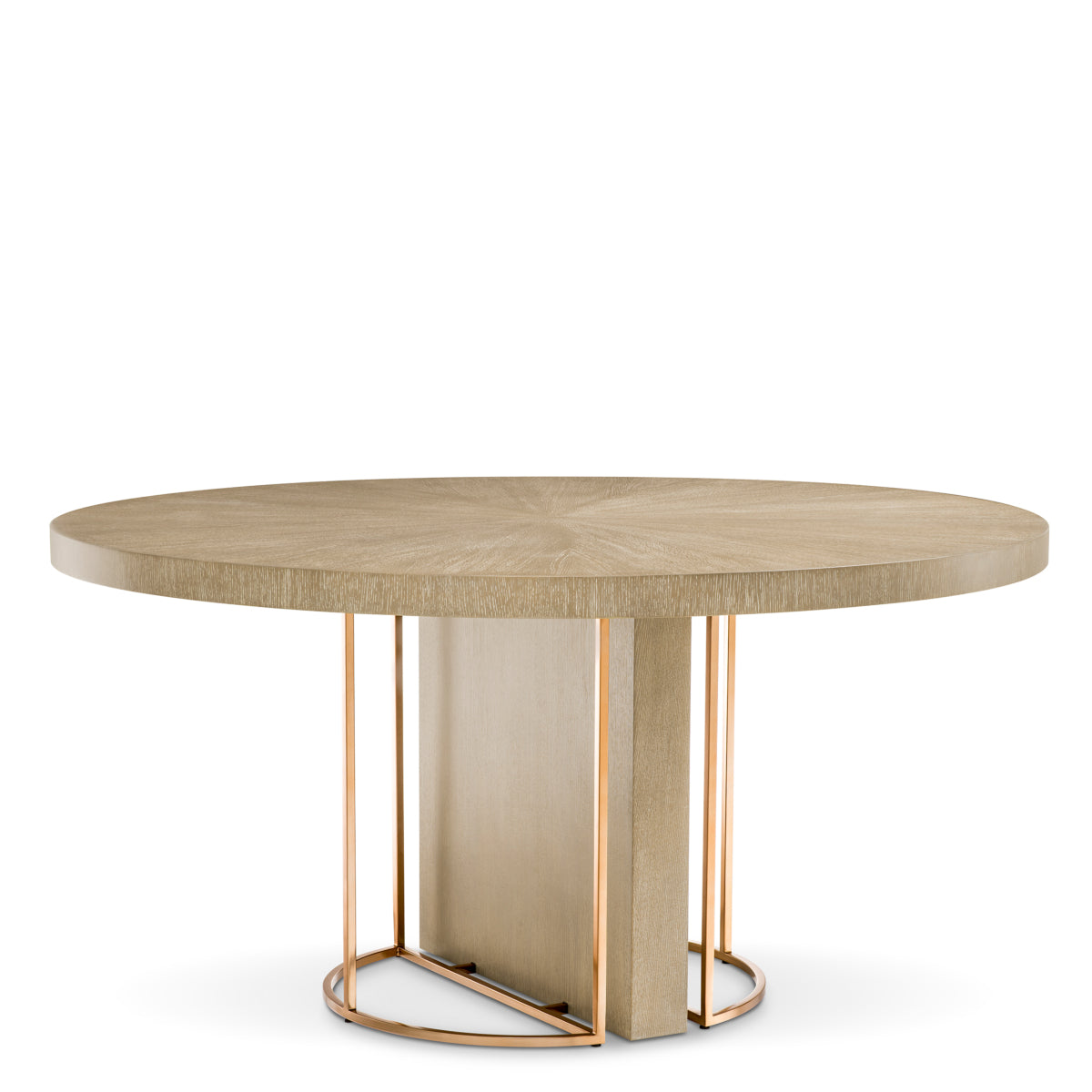 Masă dining Remington ø 152 cm, furnir de stejar spălat