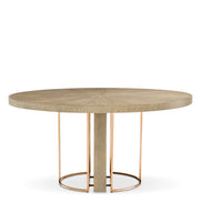 Masă dining Remington ø 152 cm, furnir de stejar spălat