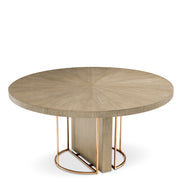 Masă dining Remington ø 152 cm, furnir de stejar spălat