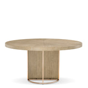 Masă dining Remington ø 152 cm, furnir de stejar spălat