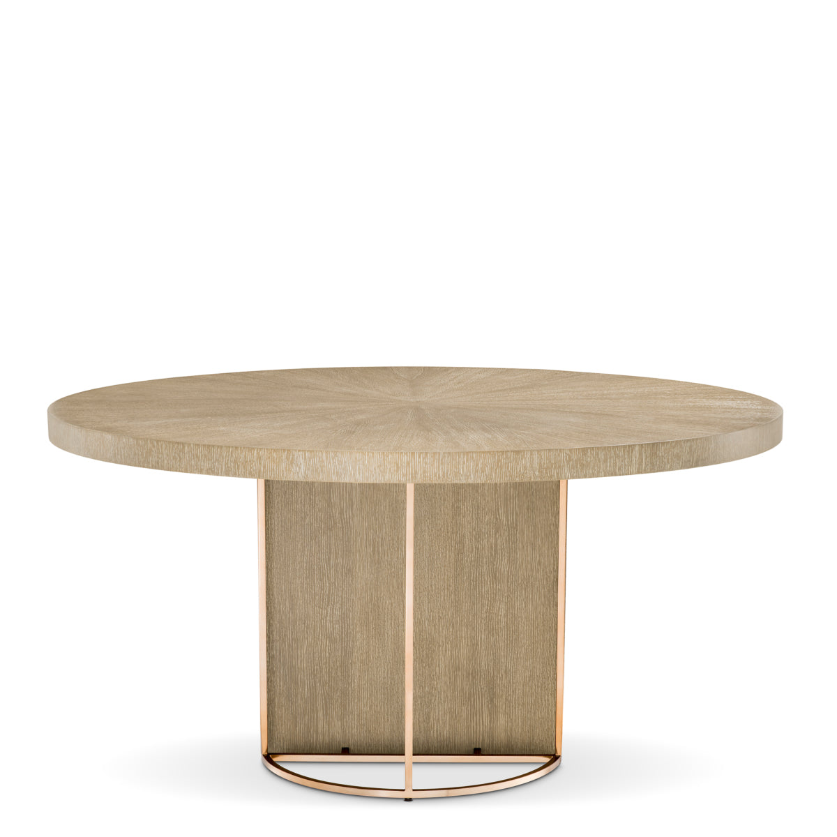Masă dining Remington ø 152 cm, furnir de stejar spălat