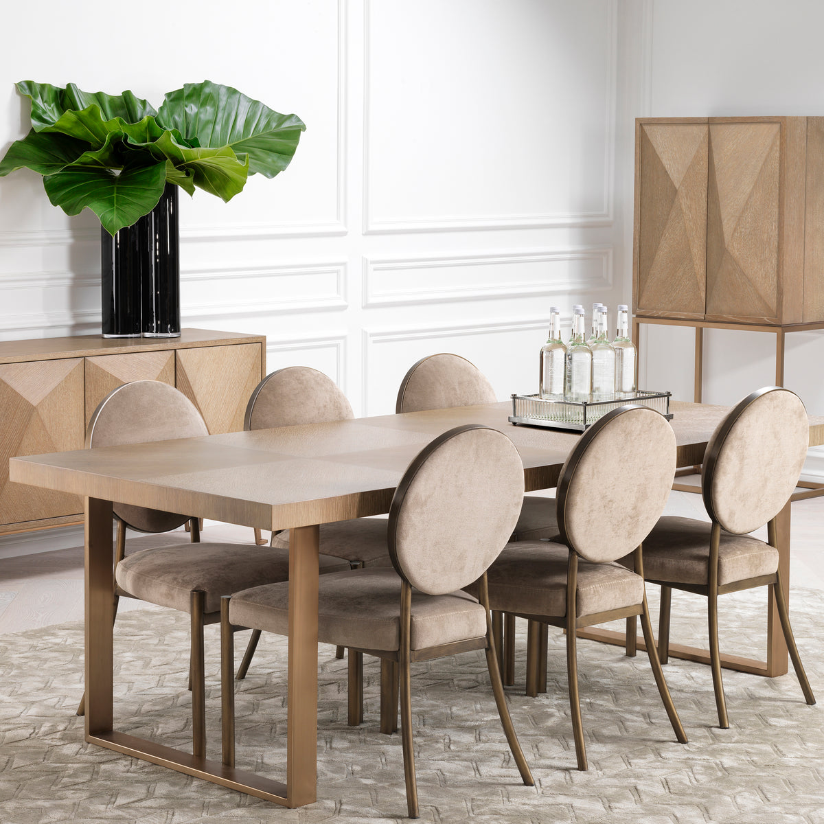 Masă dining Remington 230 cm, furnir de stejar spălat