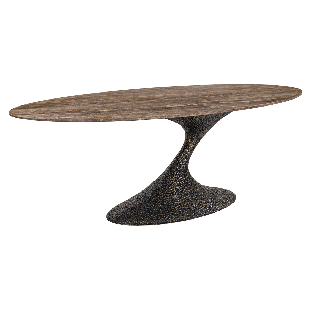 Masă dining Russo, maro frasin, ovală, 235 cm