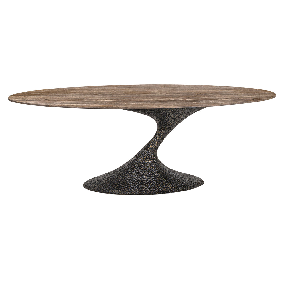 Masă dining Russo, maro frasin, ovală, 235 cm