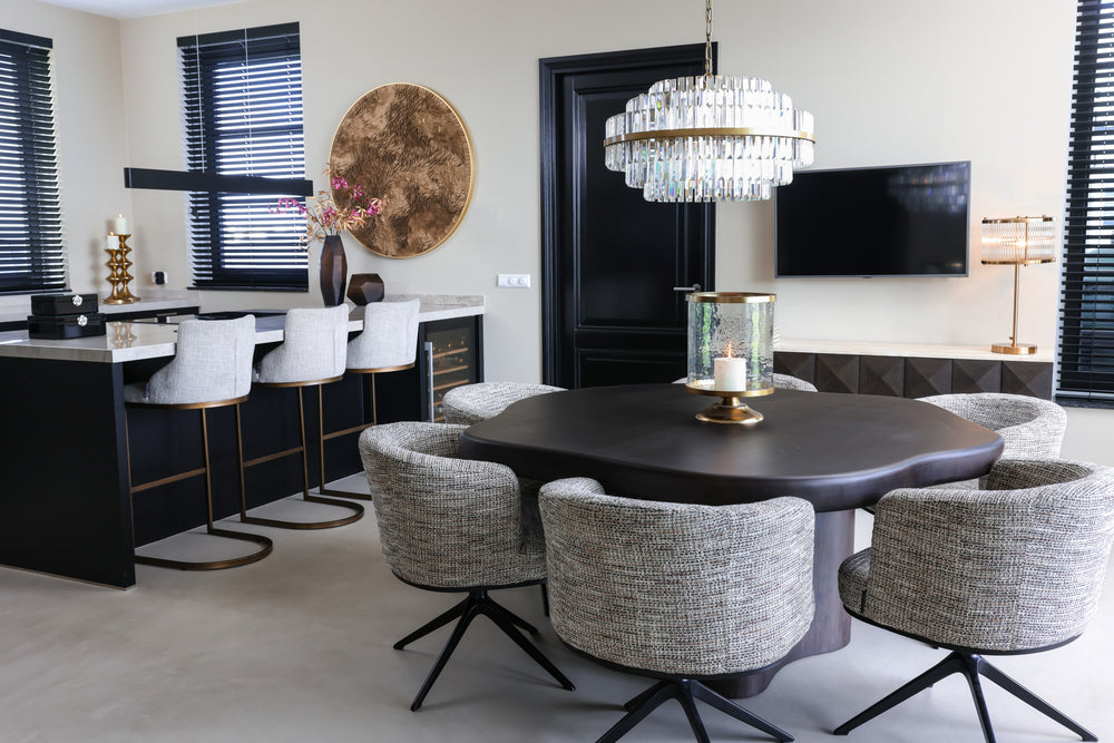 Masă dining Sherman, maro închis, 150 cm – ambient