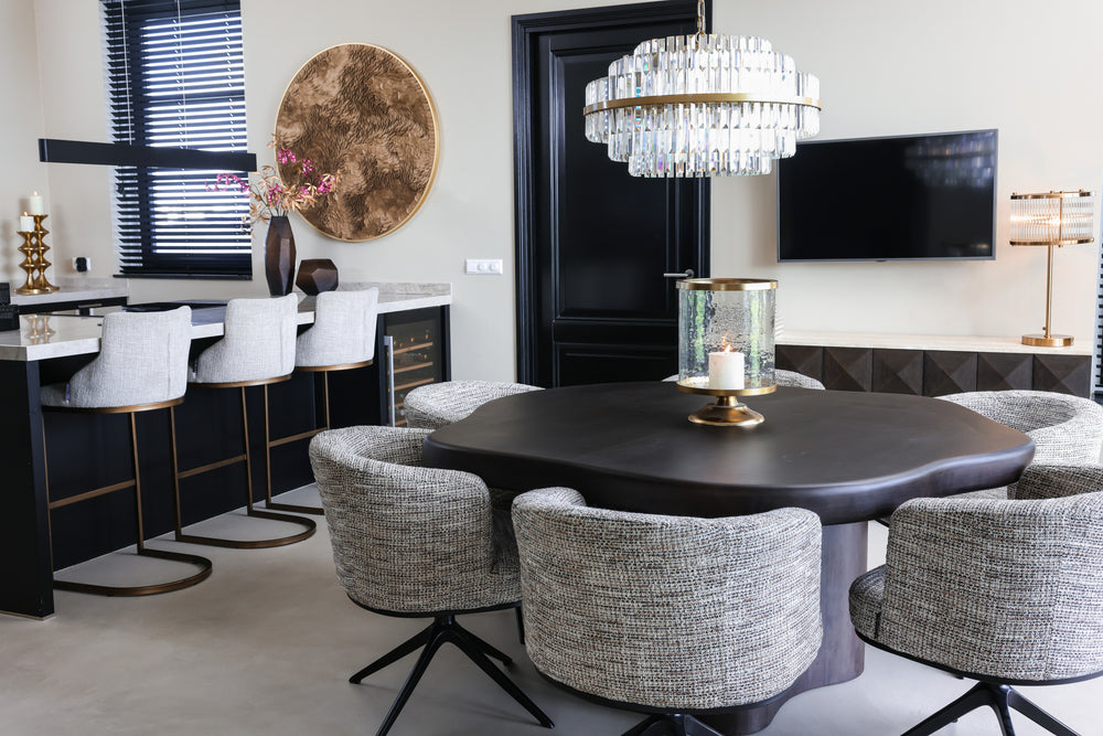 Masă dining Sherman, maro închis, 150 cm – ambient