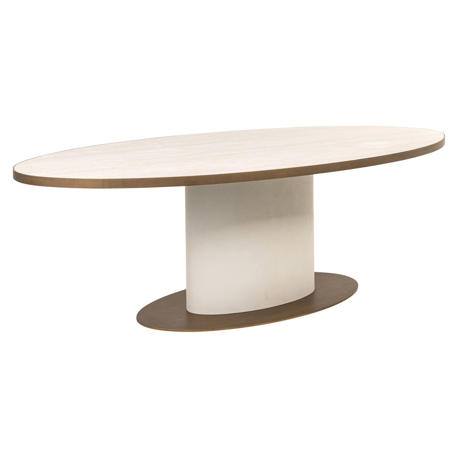 Masă dining Tivoli, alb, ovală, 230 cm